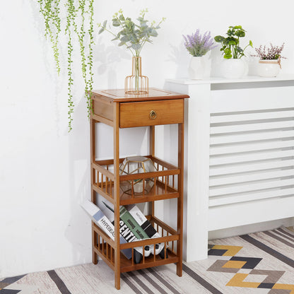 Bamboo 3-Tier Bedside Side End Table - Homevalley.co.uk