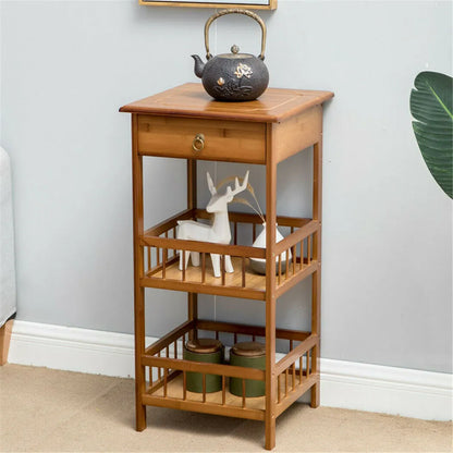 Bamboo 3-Tier Bedside Side End Table - Homevalley.co.uk
