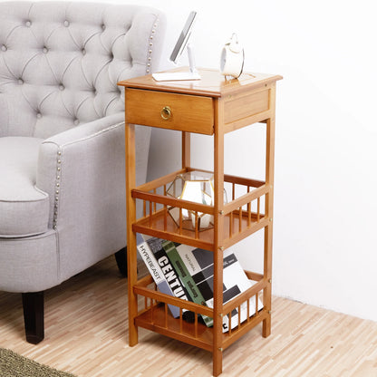 Bamboo 3-Tier Bedside Side End Table - Homevalley.co.uk