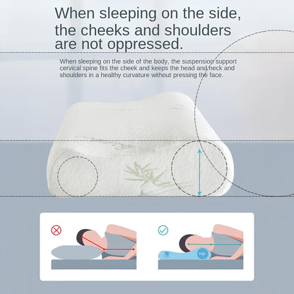 Bamboo Fiber Slow Rebound Memory Foam Orthopedic Pillow - Homevalley.co.uk