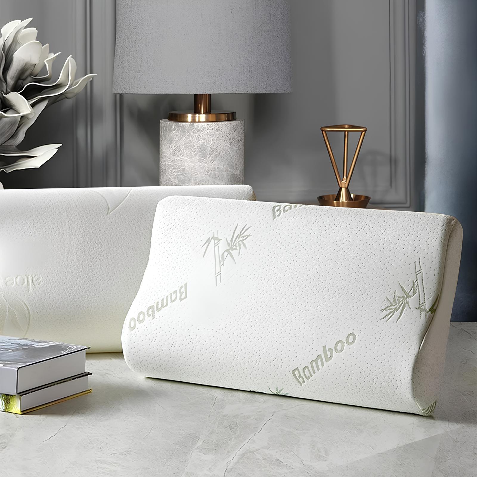 Bamboo Fiber Slow Rebound Memory Foam Orthopedic Pillow - Homevalley.co.uk