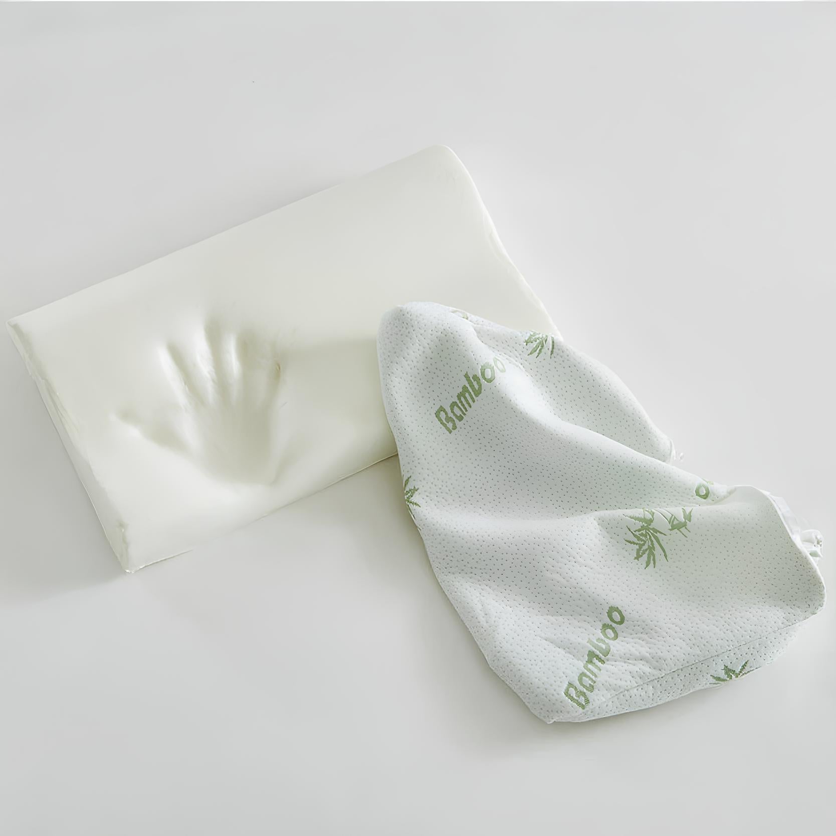 Bamboo Fiber Slow Rebound Memory Foam Orthopedic Pillow - Homevalley.co.uk