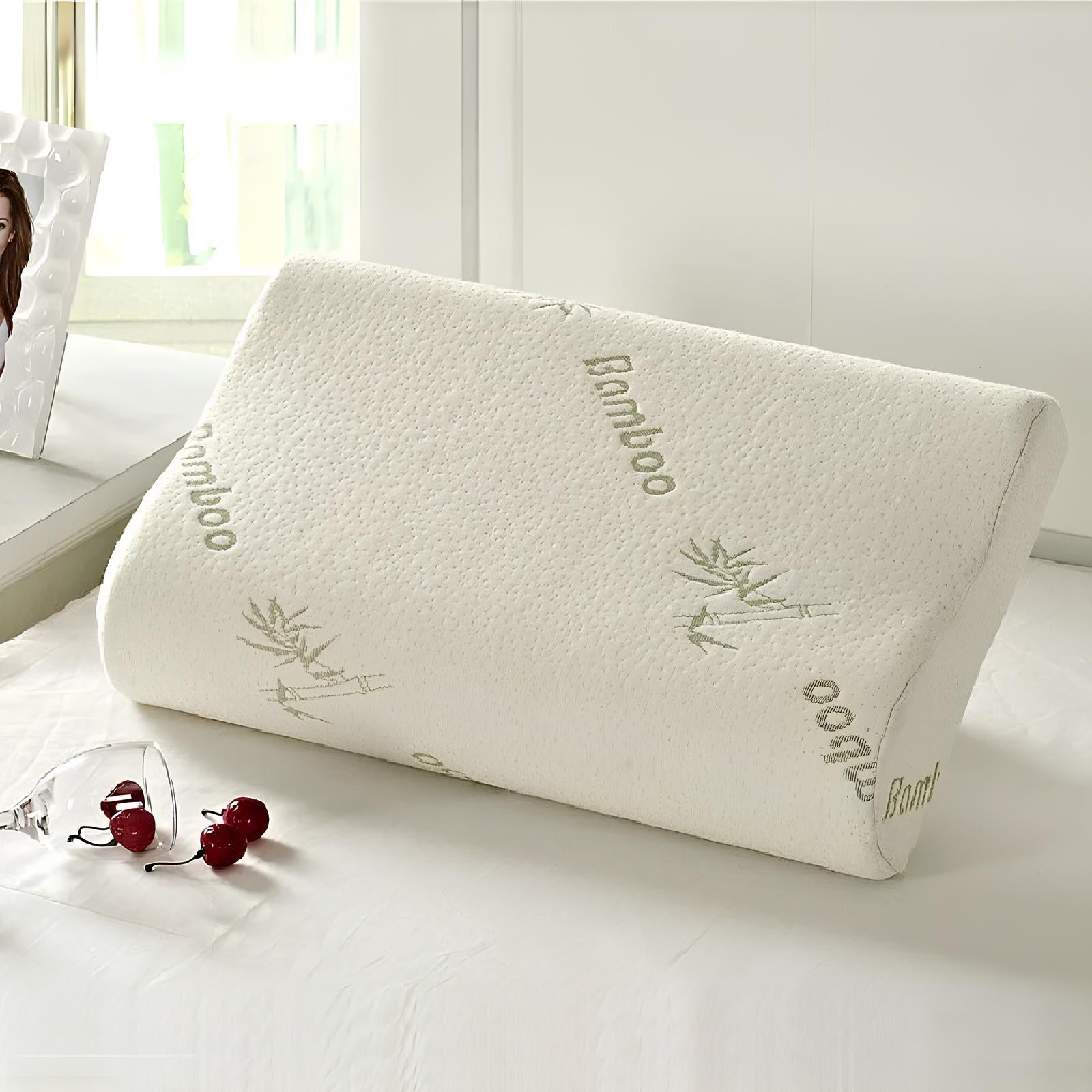 Bamboo Fiber Slow Rebound Memory Foam Orthopedic Pillow - Homevalley.co.uk
