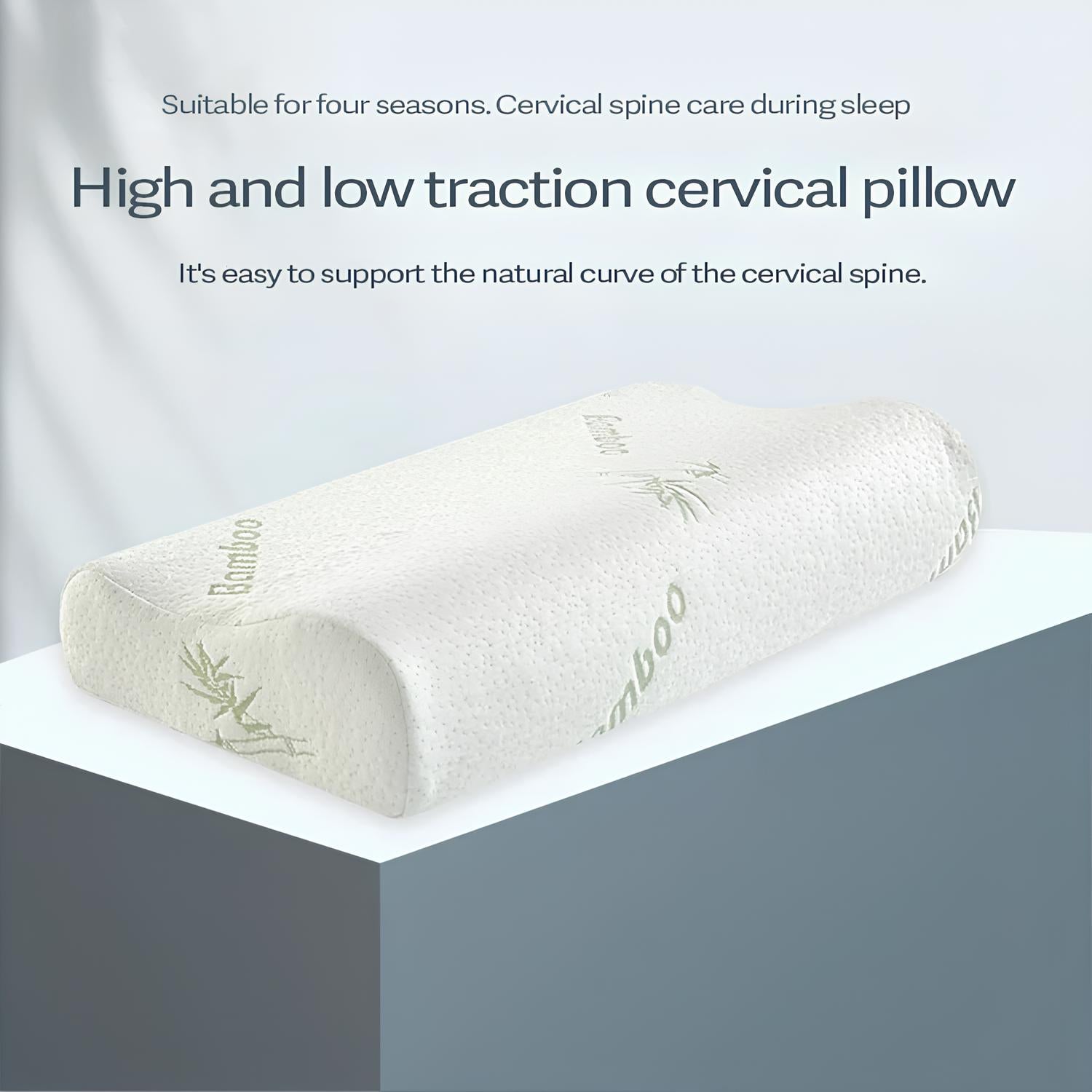 Bamboo Fiber Slow Rebound Memory Foam Orthopedic Pillow - Homevalley.co.uk