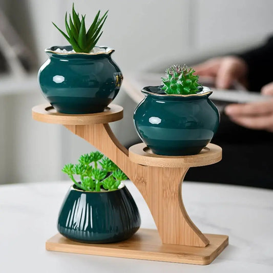 Bamboo Wood Flowerpot Holder Plant Stand - Homevalley.co.uk