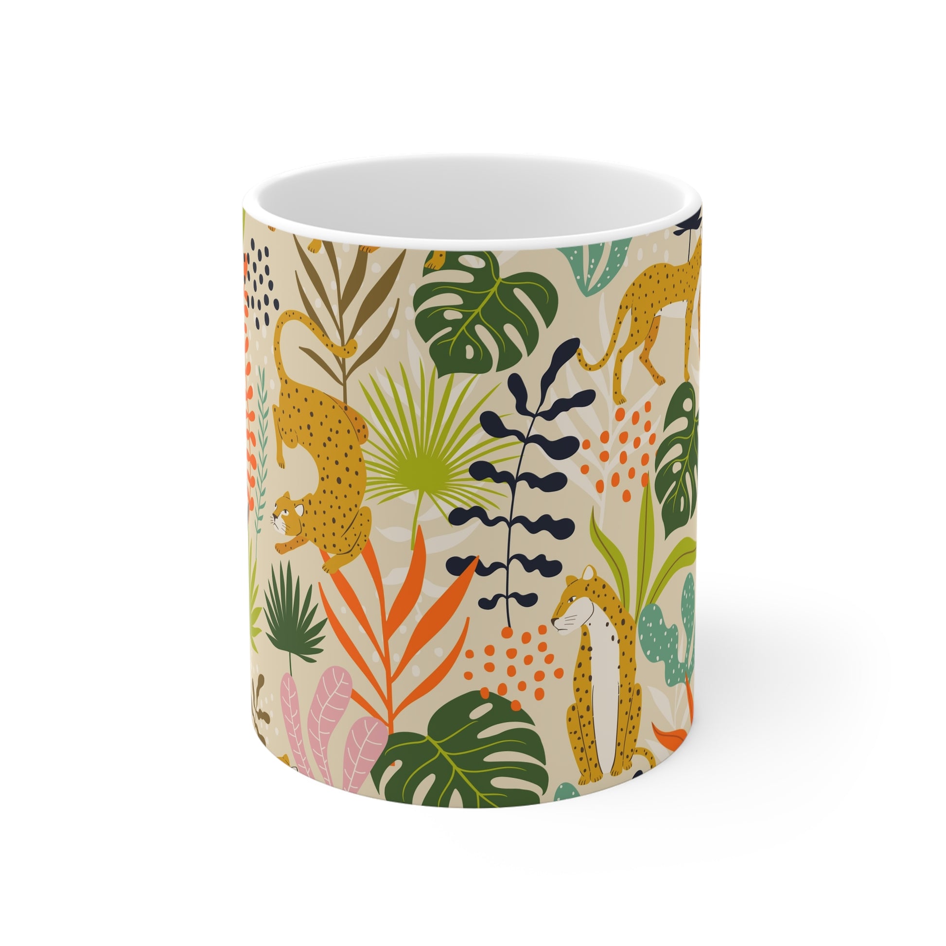 Botanical White Coffee Mug, Floral Tea Cup, Gift for Her, Gift for Friend, Gift Idea, 11oz - Homevalley.co.uk