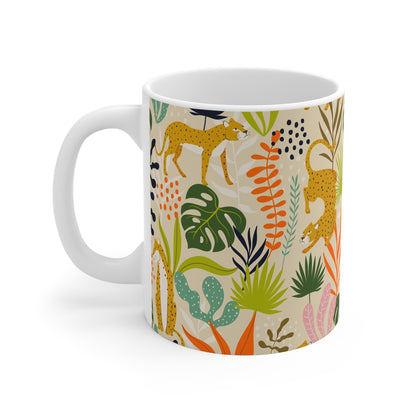 Botanical White Coffee Mug, Floral Tea Cup, Gift for Her, Gift for Friend, Gift Idea, 11oz - Homevalley.co.uk