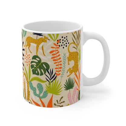 Botanical White Coffee Mug, Floral Tea Cup, Gift for Her, Gift for Friend, Gift Idea, 11oz - Homevalley.co.uk