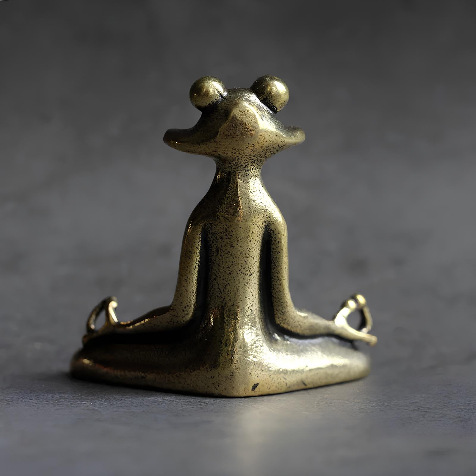 Brass Colour Meditating Frog Figurine Incense Holder – Zen Décor for Mindfulness and Meditation - Homevalley.co.uk