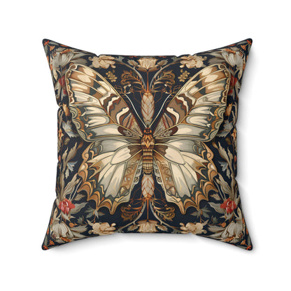 Butterfly Design Square Pillow, Butterflies and Flowers, insert included - Homevalley.co.uk