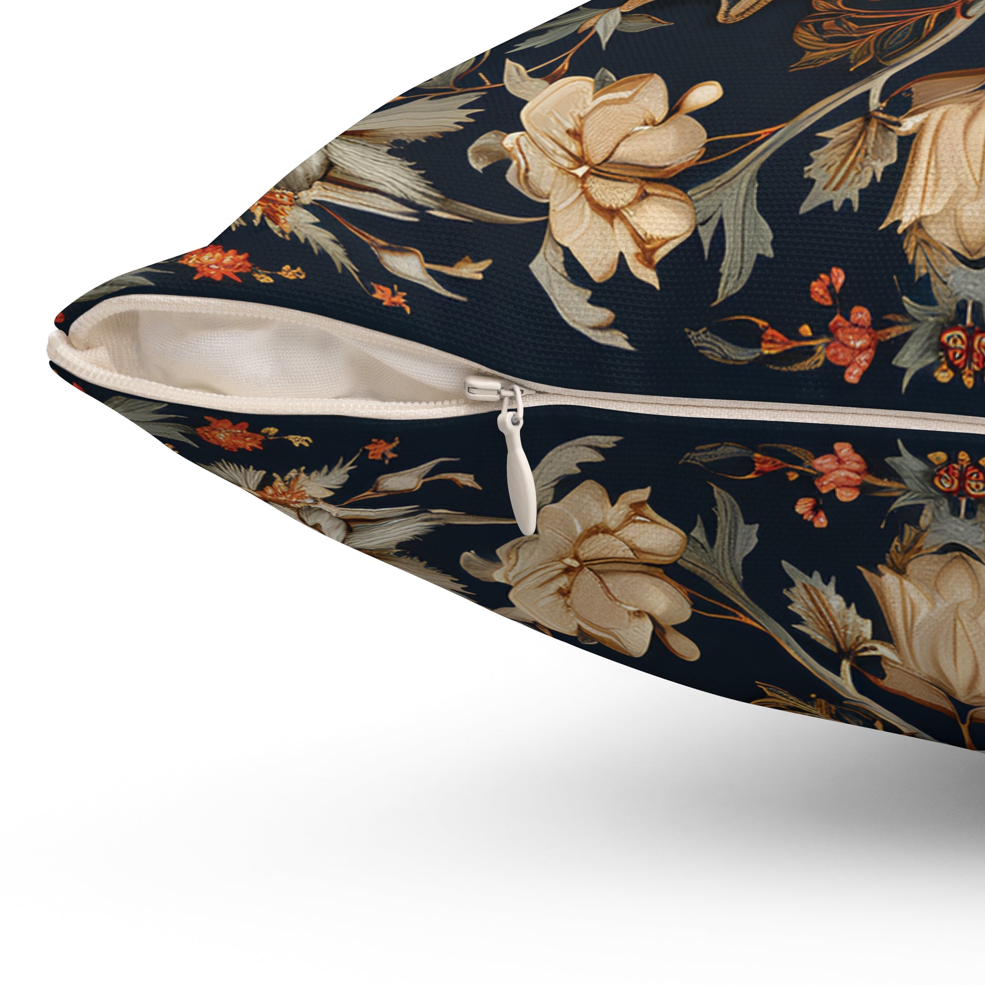 Butterfly Design Square Pillow, Butterflies and Flowers, insert included - Homevalley.co.uk