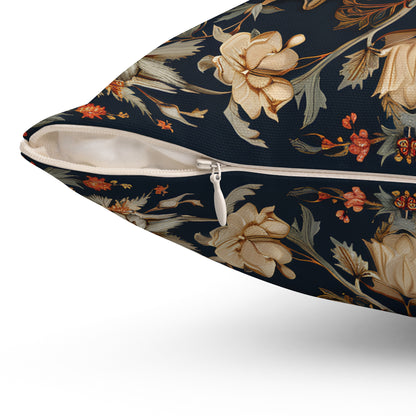 Butterfly Design Square Pillow, Butterflies and Flowers, insert included - Homevalley.co.uk