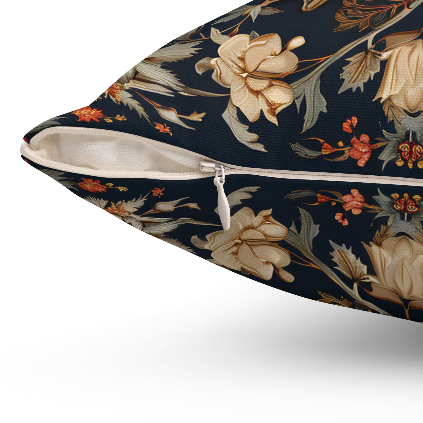 Butterfly Design Square Pillow, Butterflies and Flowers, insert included - Homevalley.co.uk