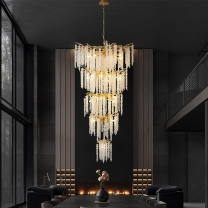 Crystal Chandelier Raindrop Hanging Pendant Lighting Fixture - Homevalley.co.uk
