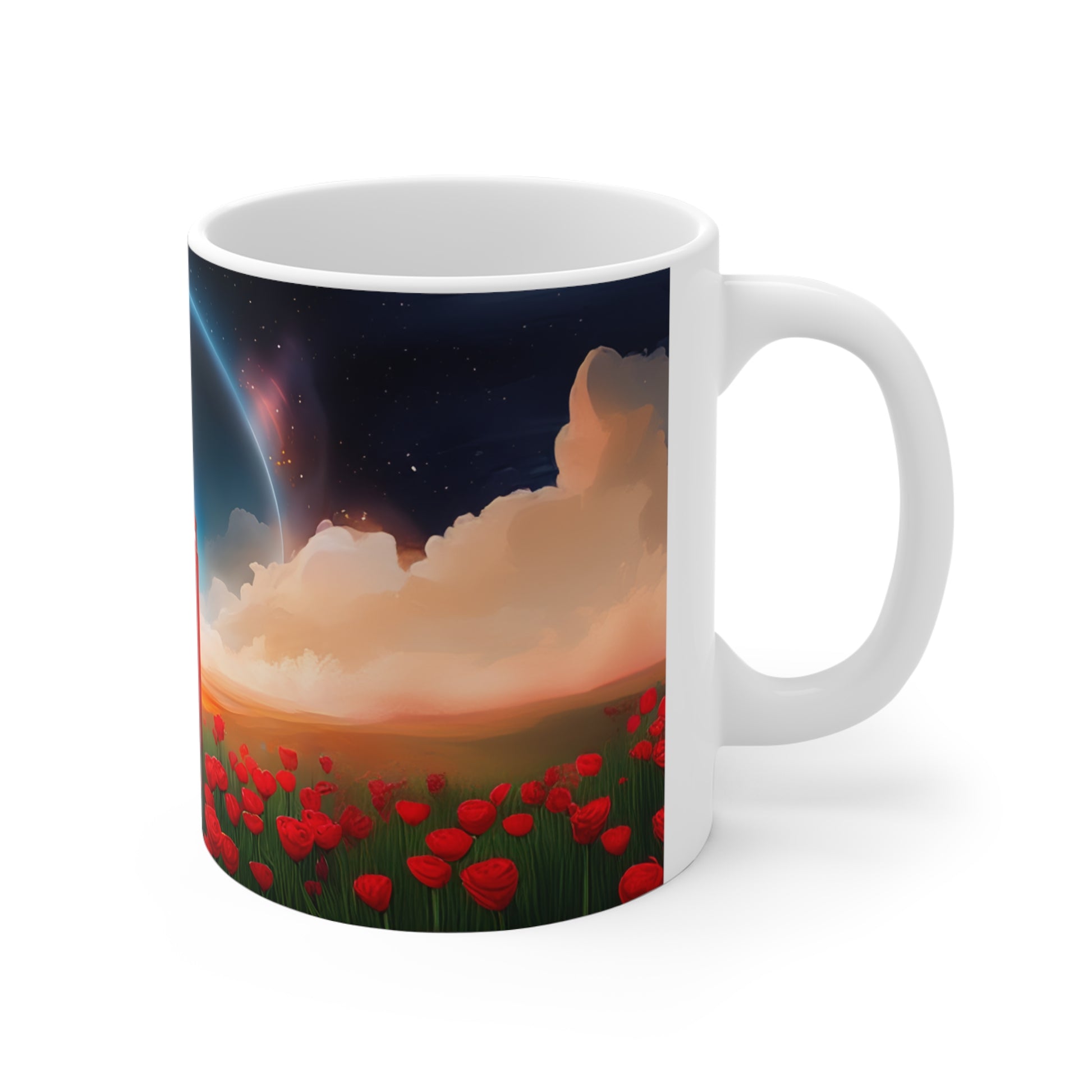 CALL HOME Telephone Box on The Moon Coffee Mug Tea Mug, 11oz - Homevalley.co.uk