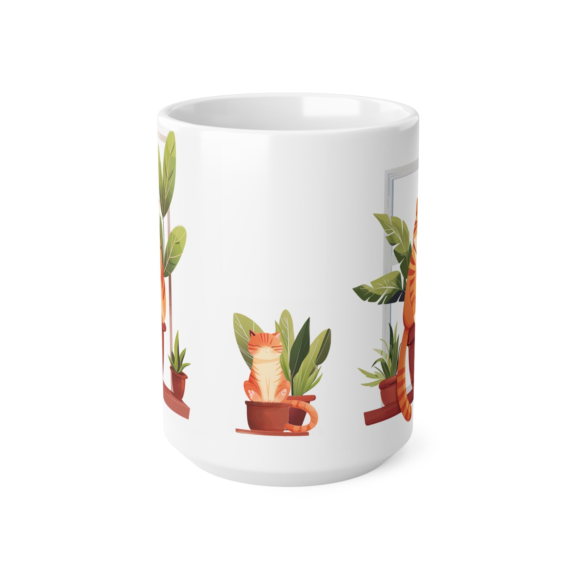Cat in the Plant Pot Ceramic Coffee Mug, Best Funny Mug Gift For Friends | Cute Birthday Coffee Mug |Ceramic Coffee Cups, 11oz,15oz - Homevalley.co.uk