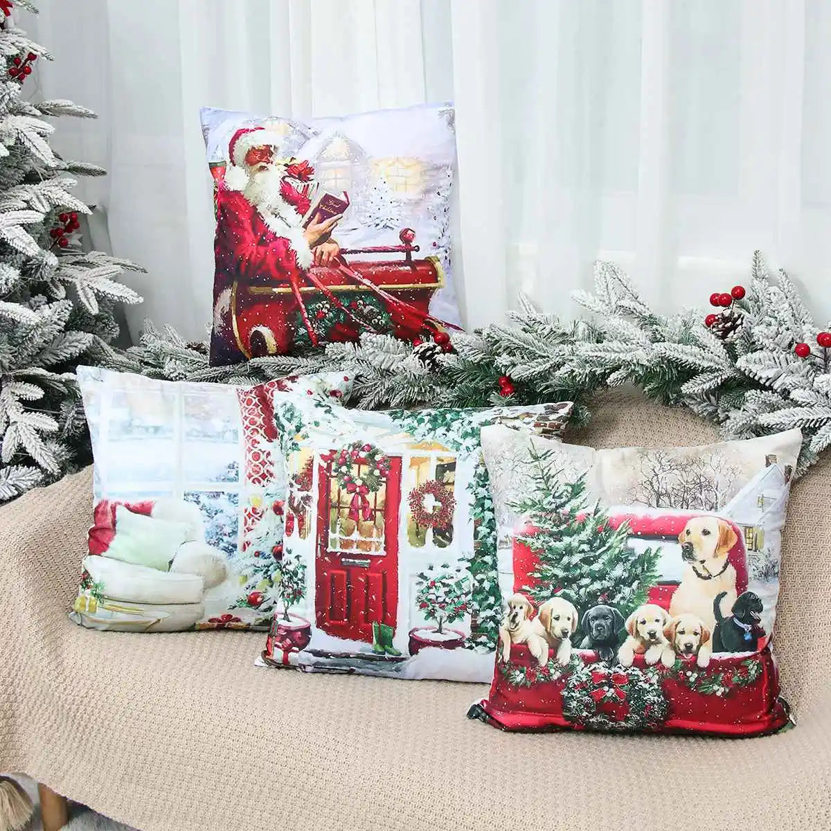 Christmas Design Cushion Cover - Homevalley.co.uk