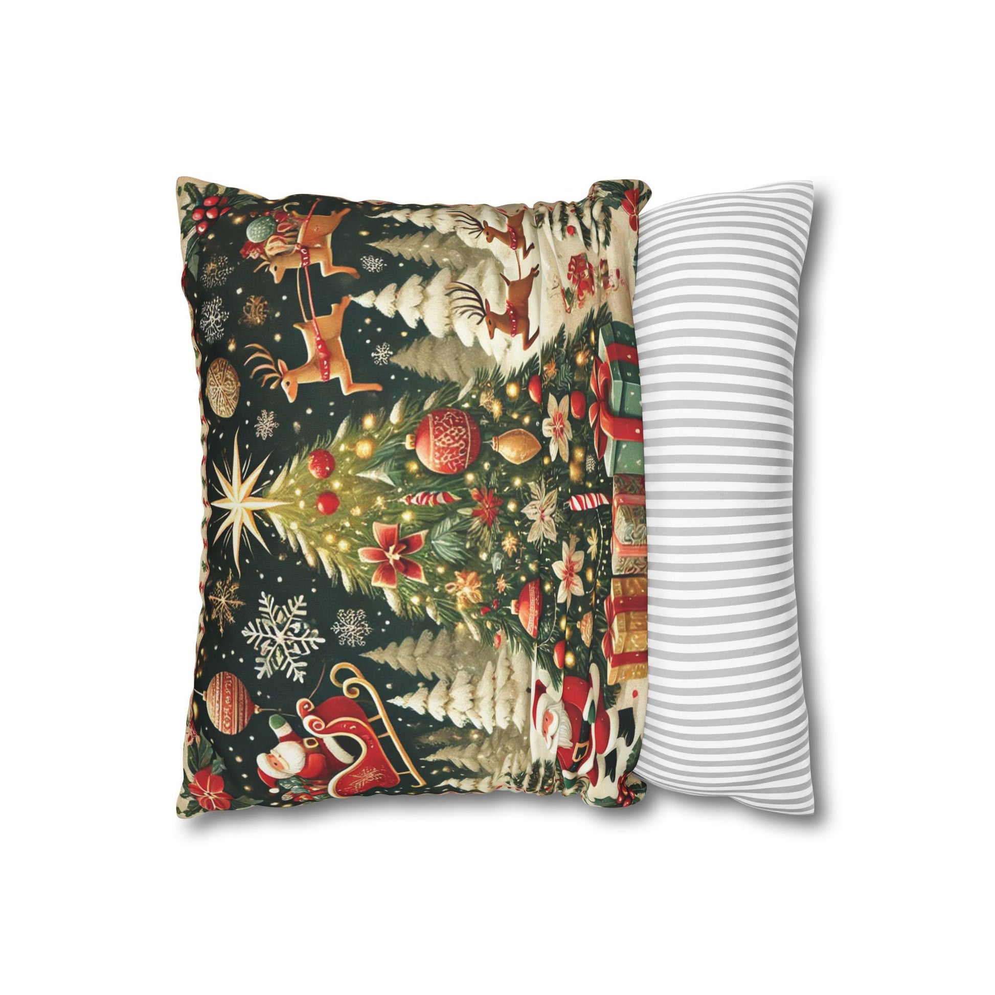 Christmas Square Pillowcase, Holiday Cushion Cover, Festive Throw Pillow, Xmas Decor, Home Decor Gift - Homevalley.co.uk