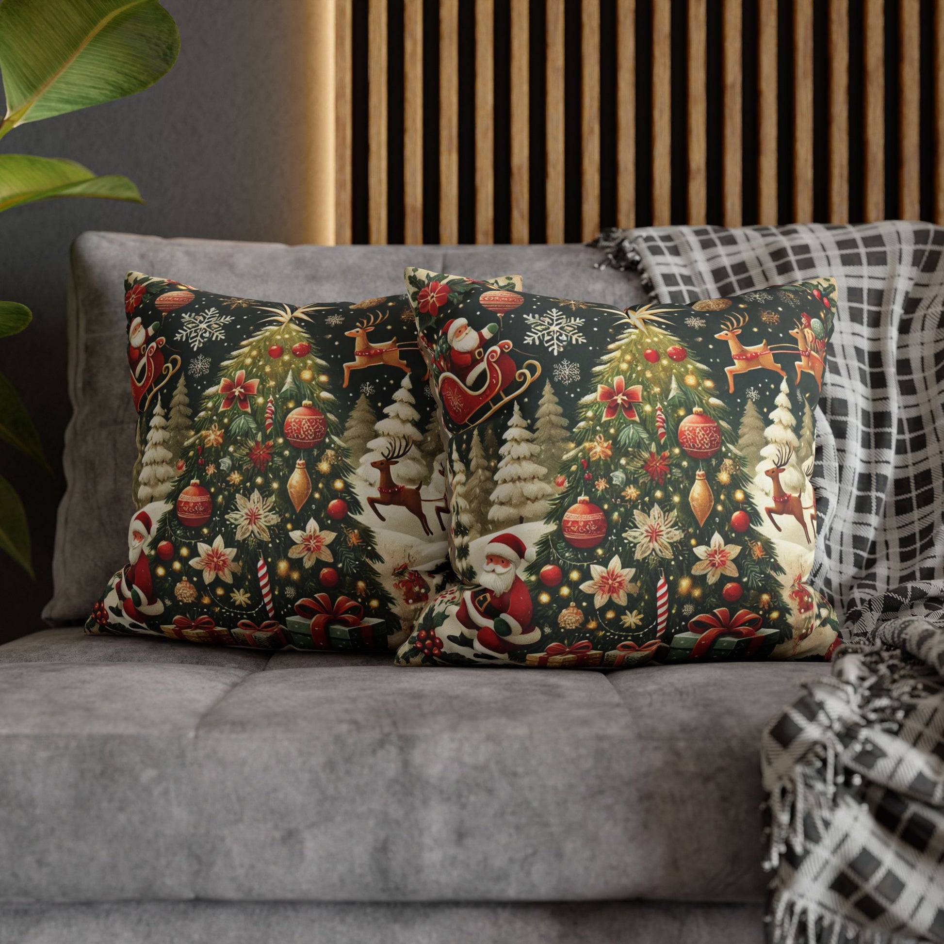 Christmas Square Pillowcase, Holiday Cushion Cover, Festive Throw Pillow, Xmas Decor, Home Decor Gift - Homevalley.co.uk