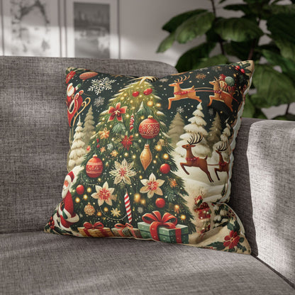 Christmas Square Pillowcase, Holiday Cushion Cover, Festive Throw Pillow, Xmas Decor, Home Decor Gift - Homevalley.co.uk