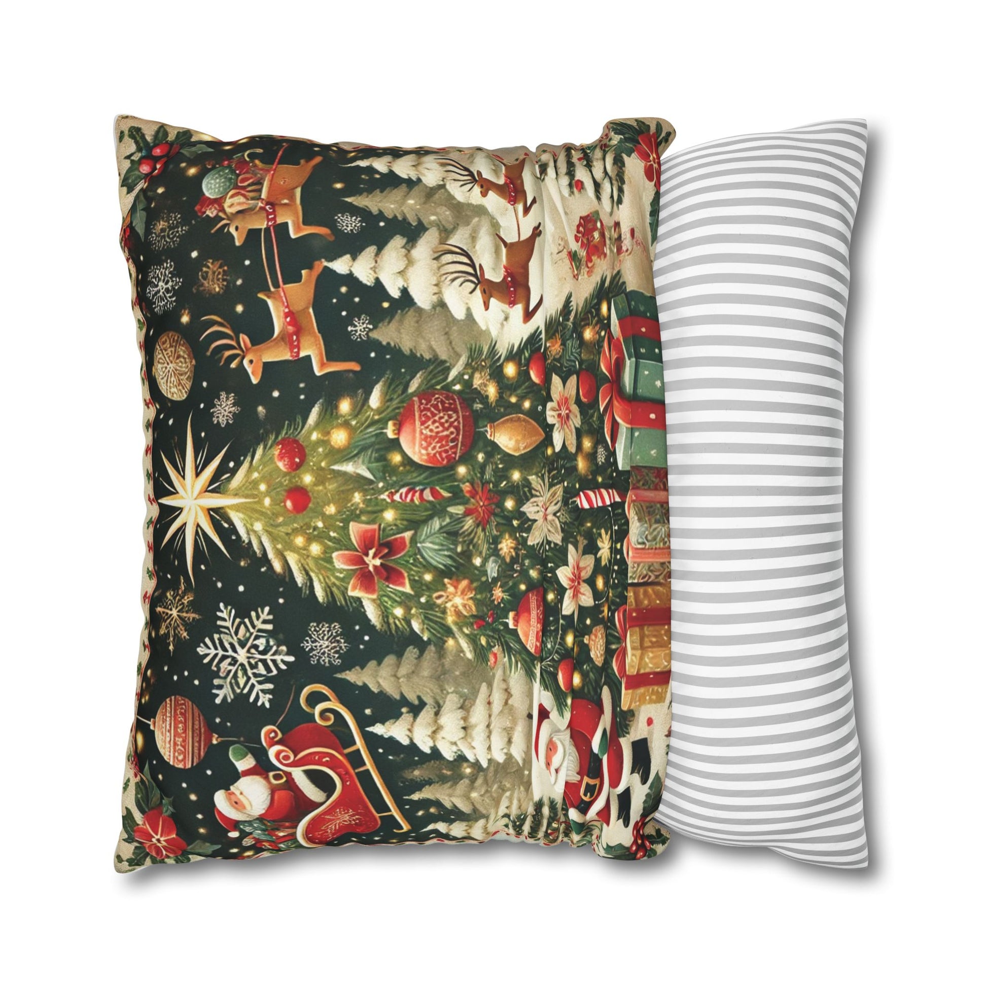 Christmas Square Pillowcase, Holiday Cushion Cover, Festive Throw Pillow, Xmas Decor, Home Decor Gift - Homevalley.co.uk