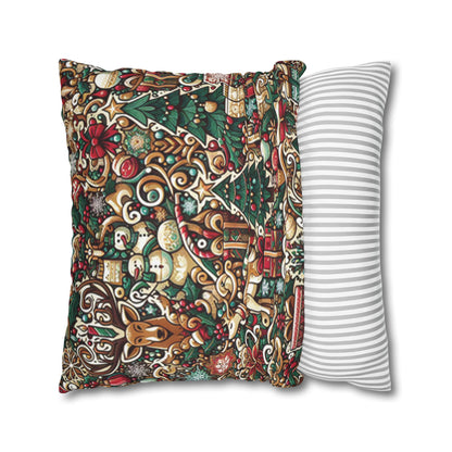 Christmas Square Pillowcase, Holiday Cushion Cover, Festive Throw Pillow, Xmas Decor, Home Decor Gift - Homevalley.co.uk