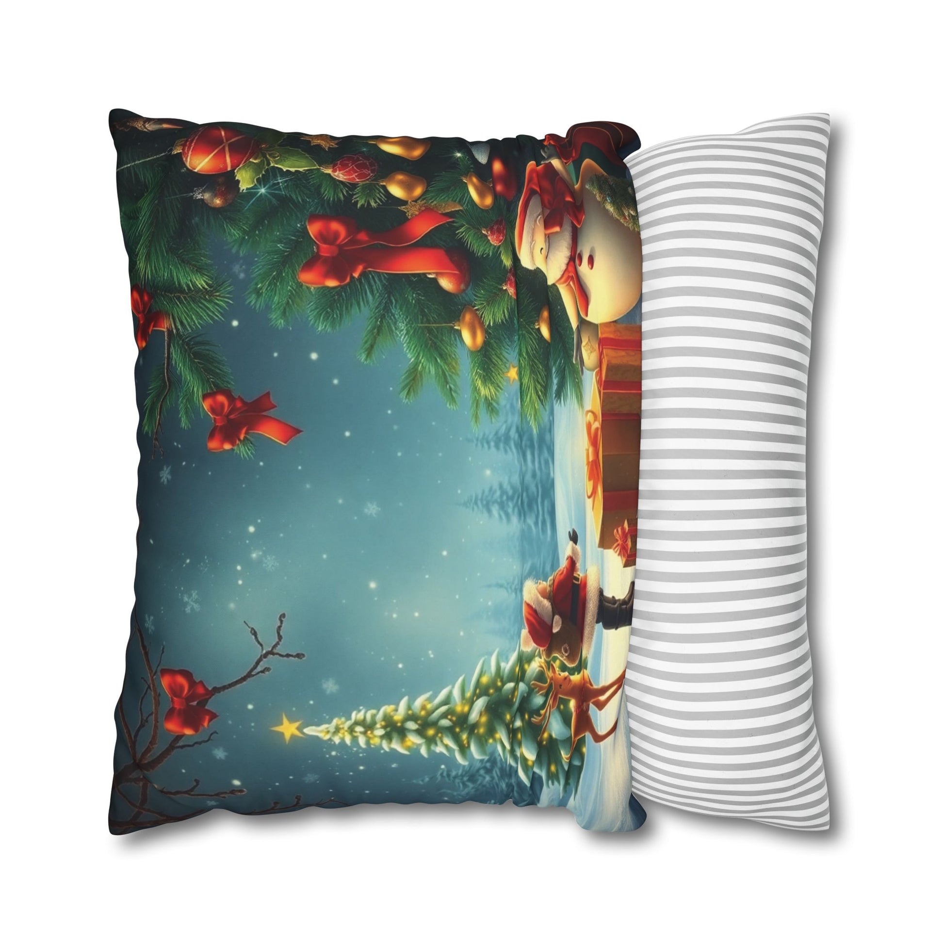 Christmas Square Pillowcase, Holiday Cushion Cover, Festive Throw Pillow, Xmas Decor, Home Decor Gift - Homevalley.co.uk