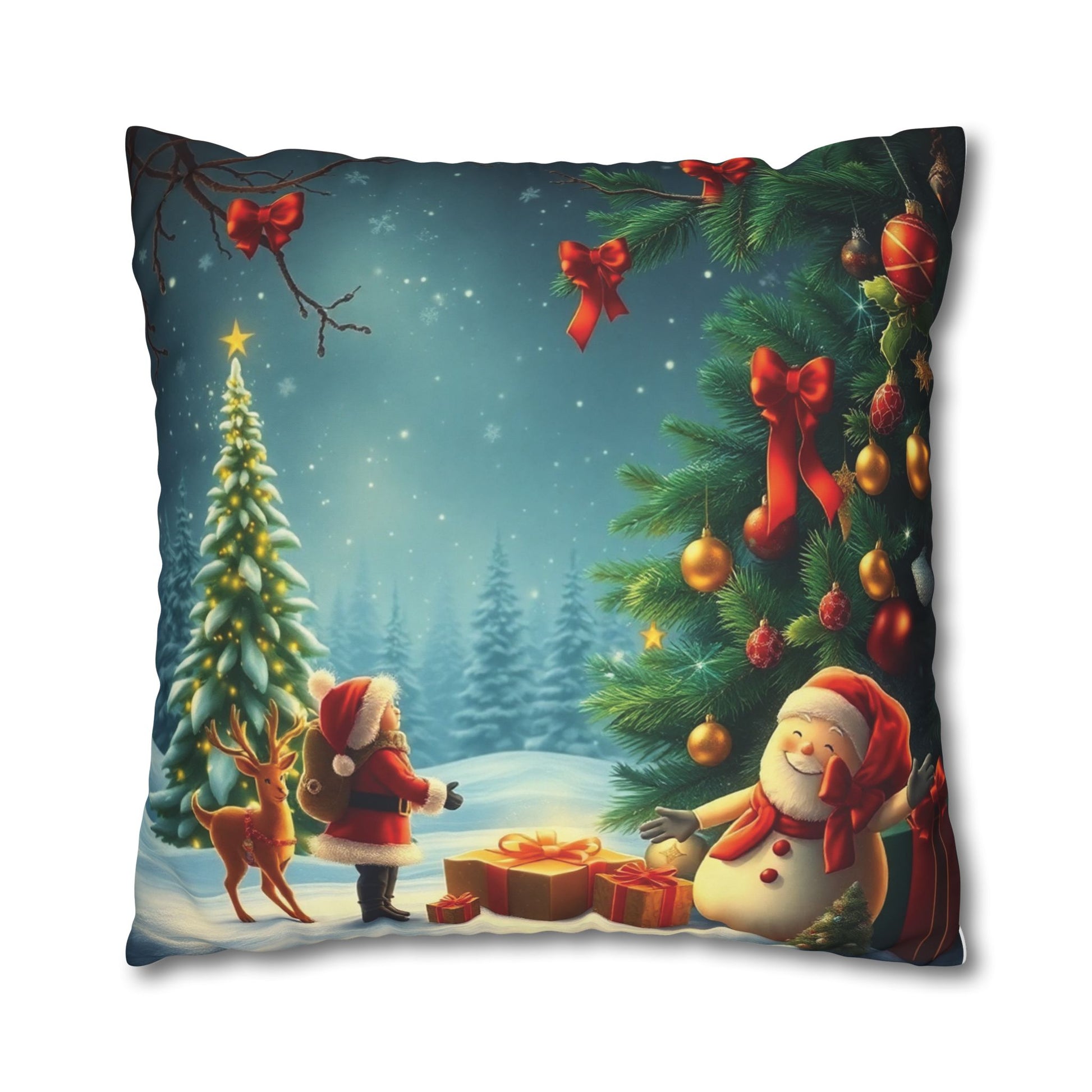 Christmas Square Pillowcase, Holiday Cushion Cover, Festive Throw Pillow, Xmas Decor, Home Decor Gift - Homevalley.co.uk