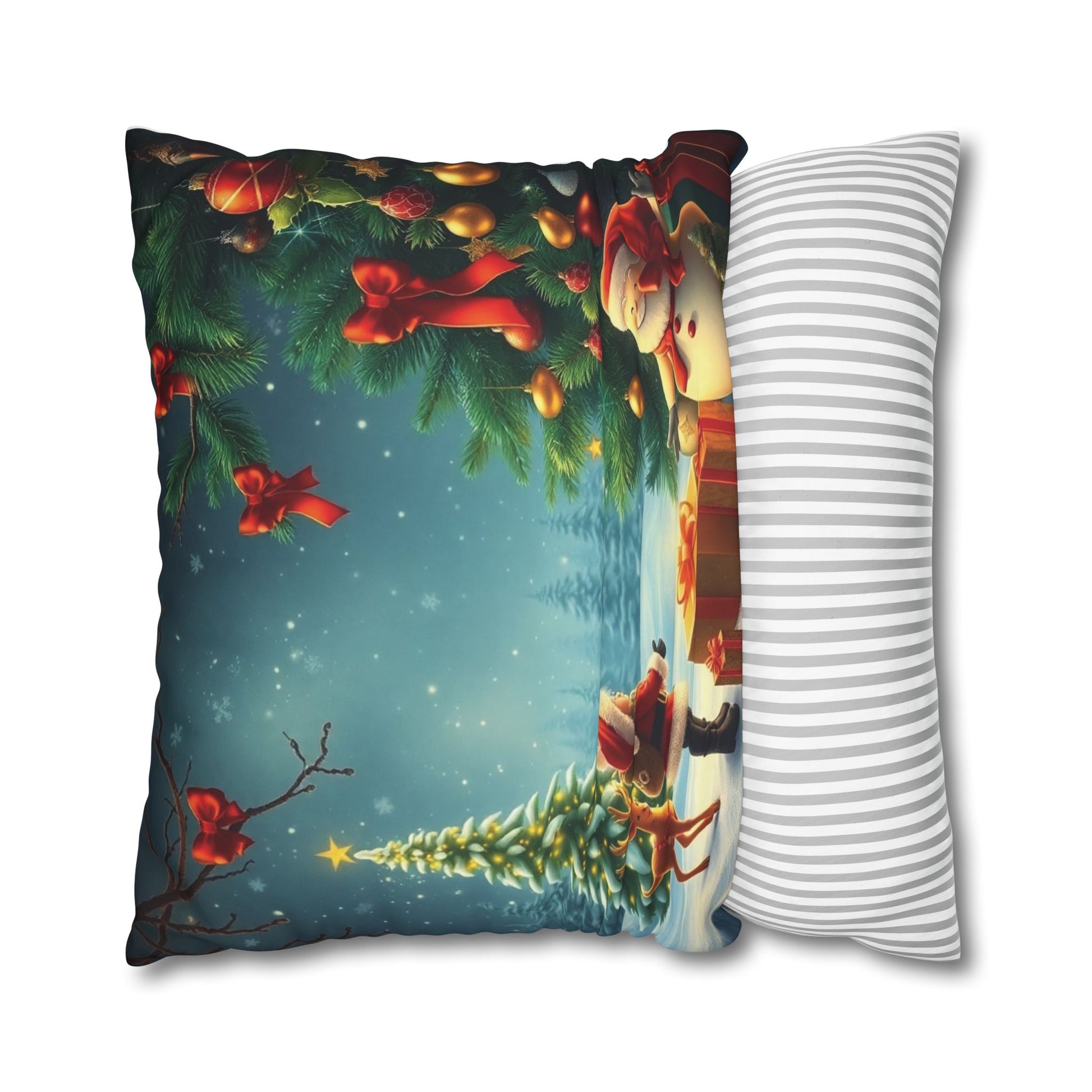 Christmas Square Pillowcase, Holiday Cushion Cover, Festive Throw Pillow, Xmas Decor, Home Decor Gift - Homevalley.co.uk