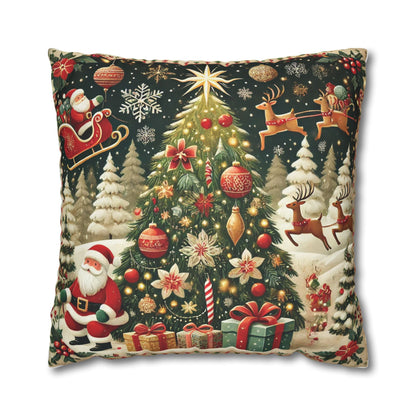 Christmas Square Pillowcase, Holiday Cushion Cover, Festive Throw Pillow, Xmas Decor, Home Decor Gift - Homevalley.co.uk