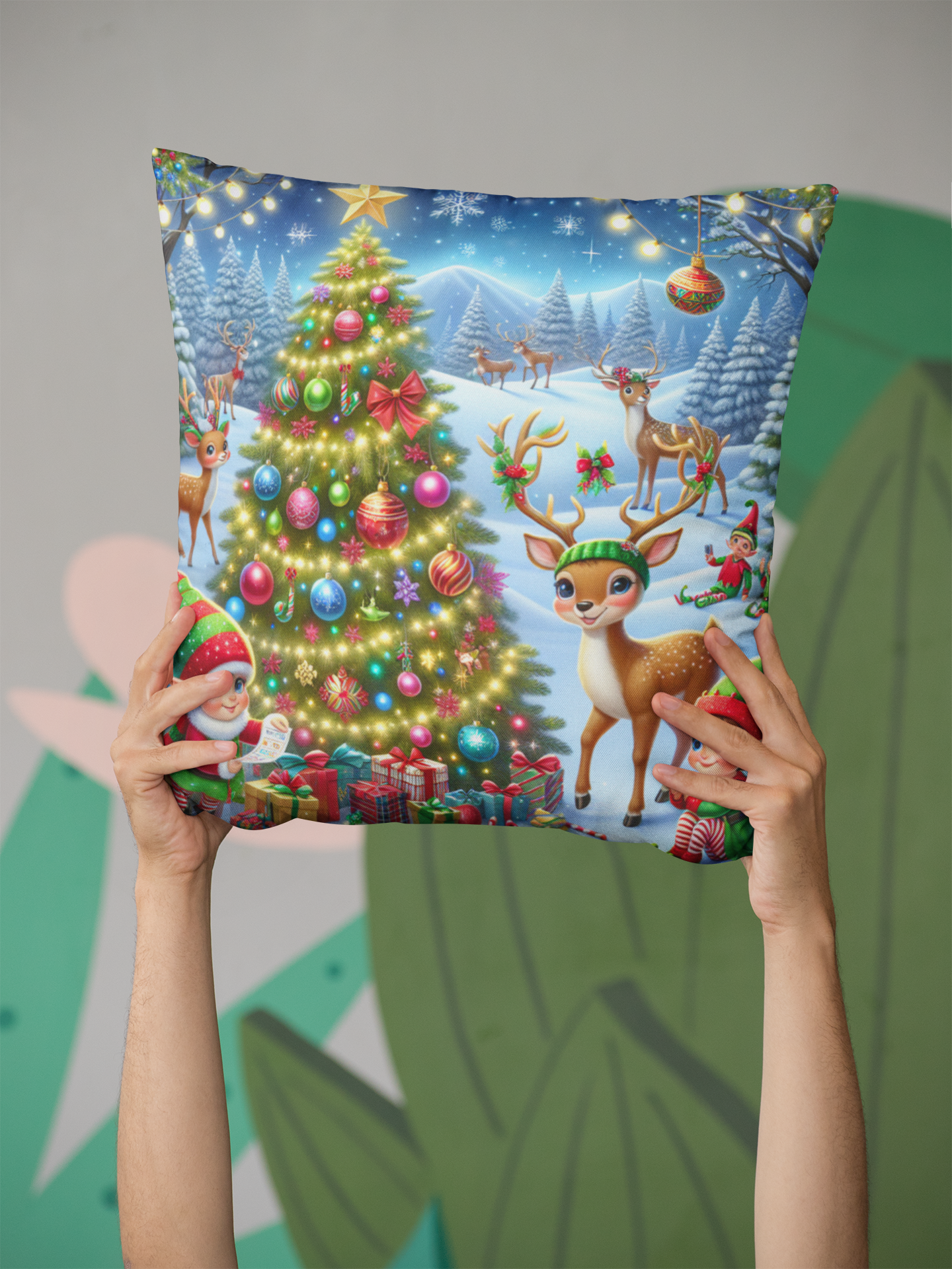 Christmas Square Pillowcase, Holiday Cushion Cover, Festive Throw Pillow, Xmas Decor, Home Decor Gift - Homevalley.co.uk