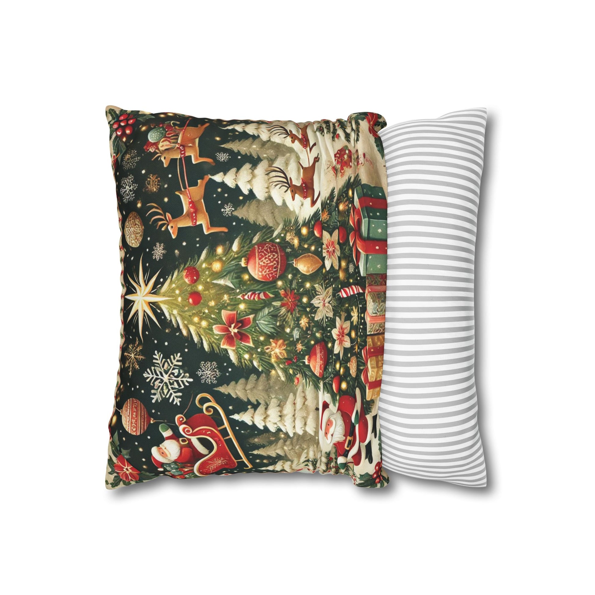 Christmas Square Pillowcase, Holiday Cushion Cover, Festive Throw Pillow, Xmas Decor, Home Decor Gift - Homevalley.co.uk
