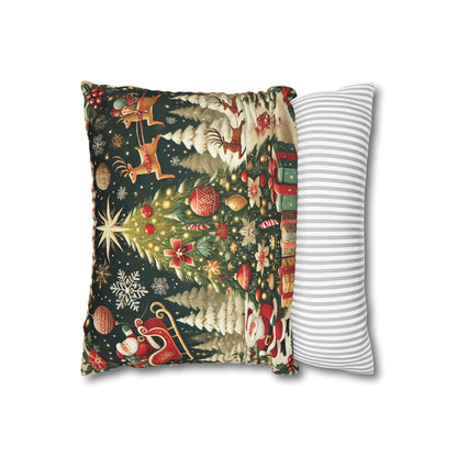 Christmas Square Pillowcase, Holiday Cushion Cover, Festive Throw Pillow, Xmas Decor, Home Decor Gift - Homevalley.co.uk