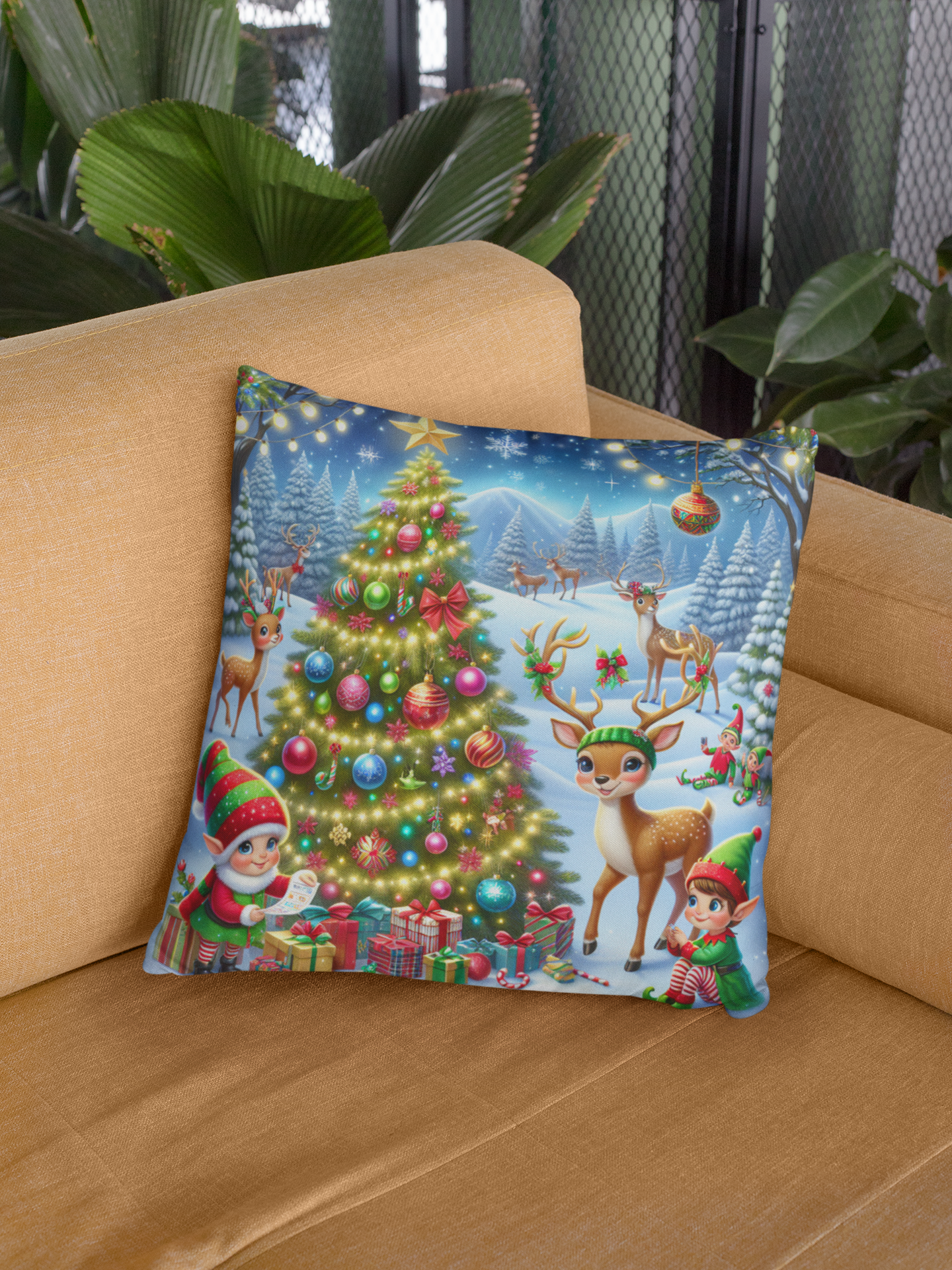 Christmas Square Pillowcase, Holiday Cushion Cover, Festive Throw Pillow, Xmas Decor, Home Decor Gift - Homevalley.co.uk