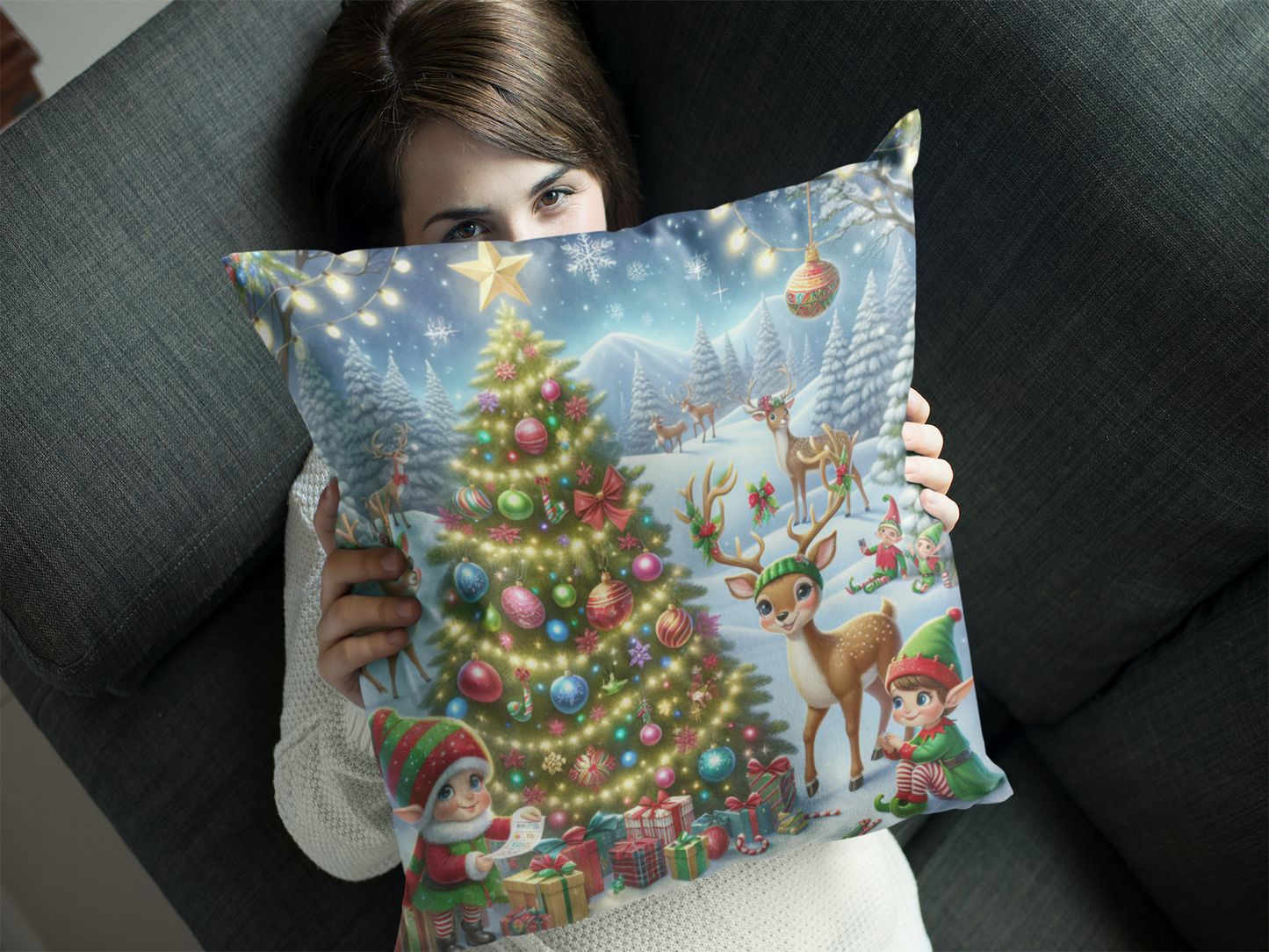 Christmas Square Pillowcase, Holiday Cushion Cover, Festive Throw Pillow, Xmas Decor, Home Decor Gift - Homevalley.co.uk