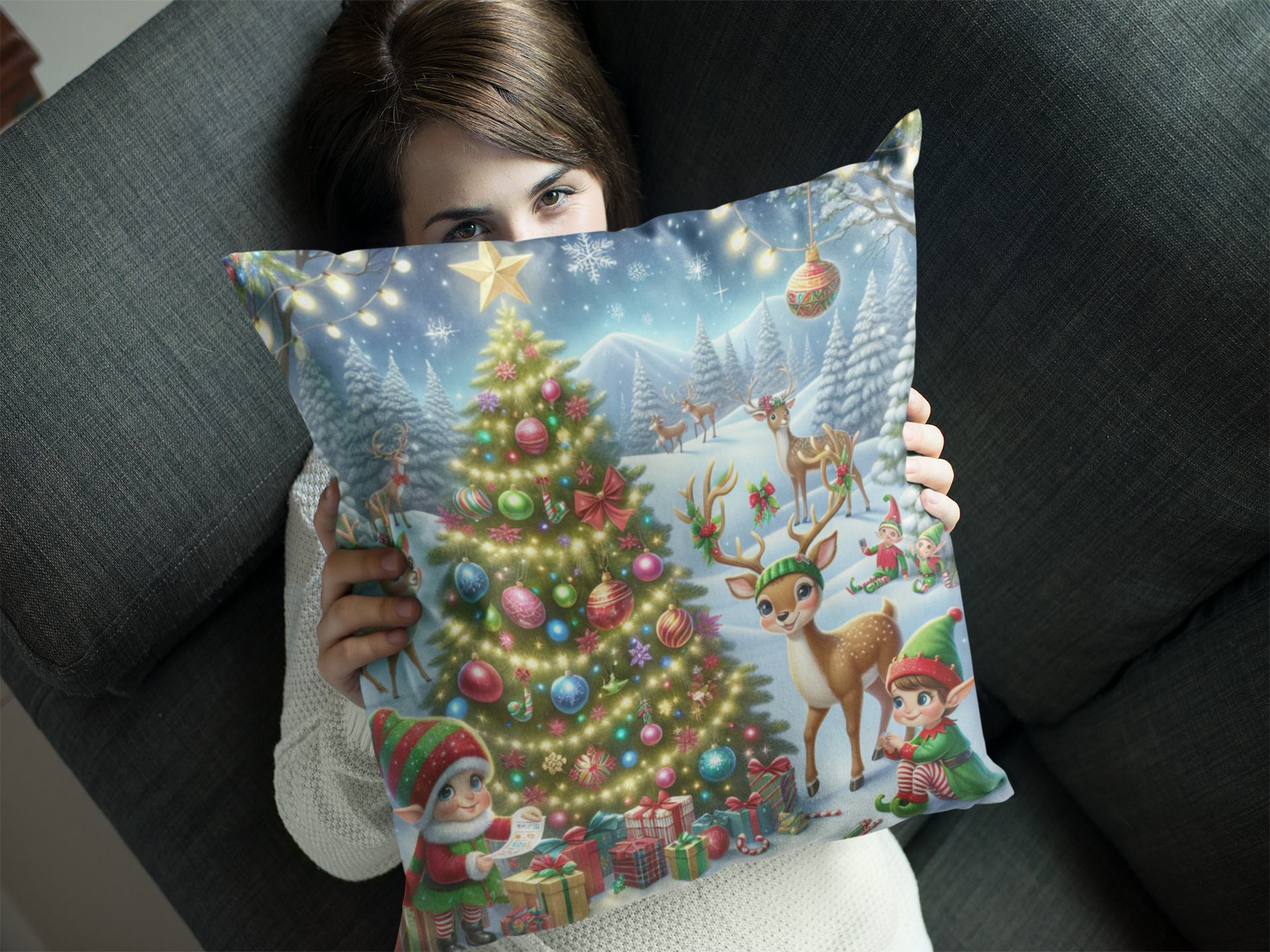 Christmas Square Pillowcase, Holiday Cushion Cover, Festive Throw Pillow, Xmas Decor, Home Decor Gift - Homevalley.co.uk