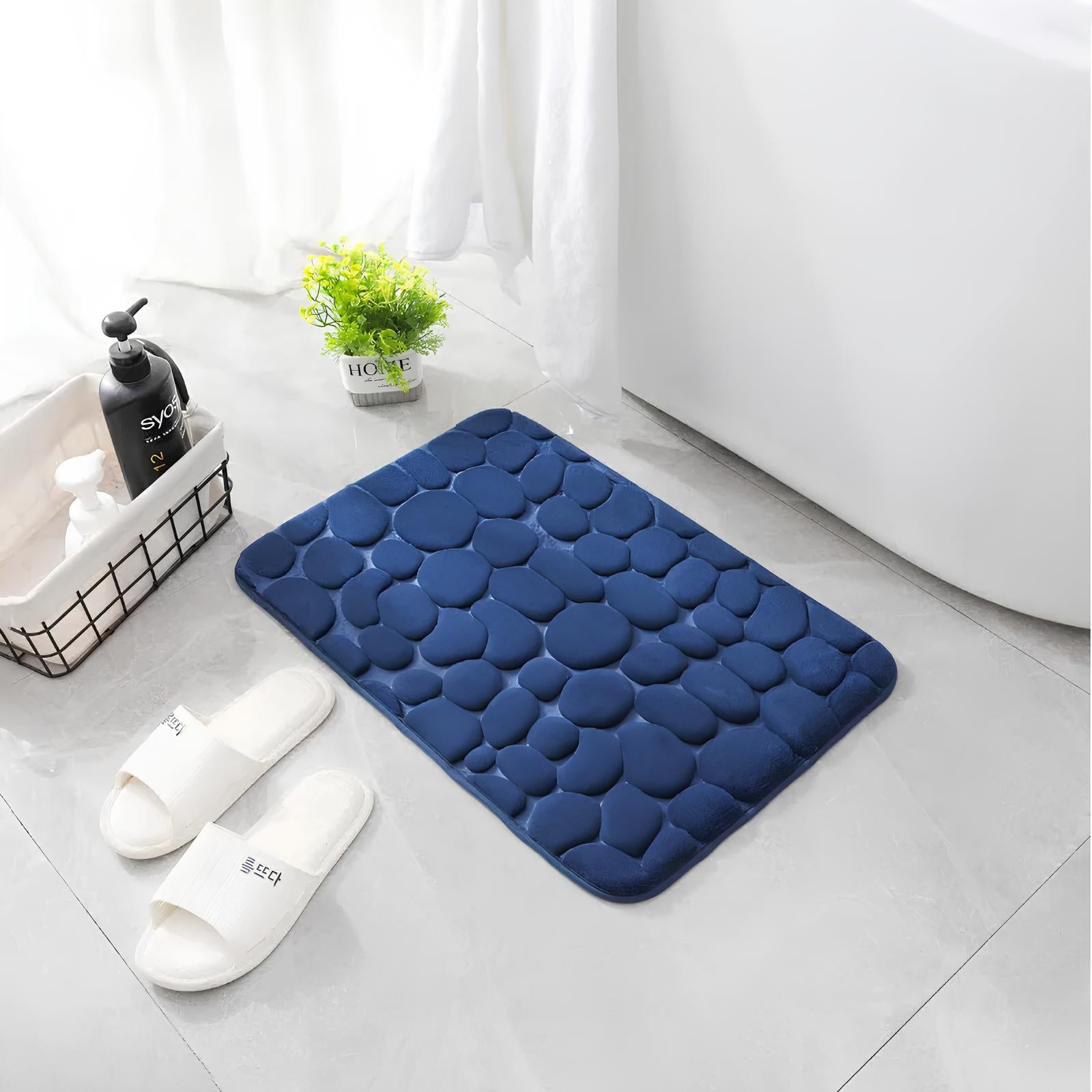 Cobblestone Embossed Non-Slip Bathroom Mat – Stylish, Safe, and Available in Multiple Colors - Homevalley.co.uk