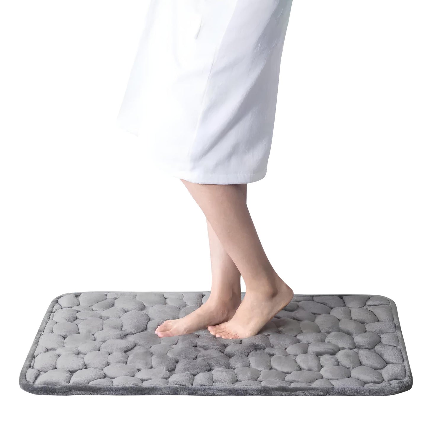 Cobblestone Embossed Non-Slip Bathroom Mat – Stylish, Safe, and Available in Multiple Colors - Homevalley.co.uk