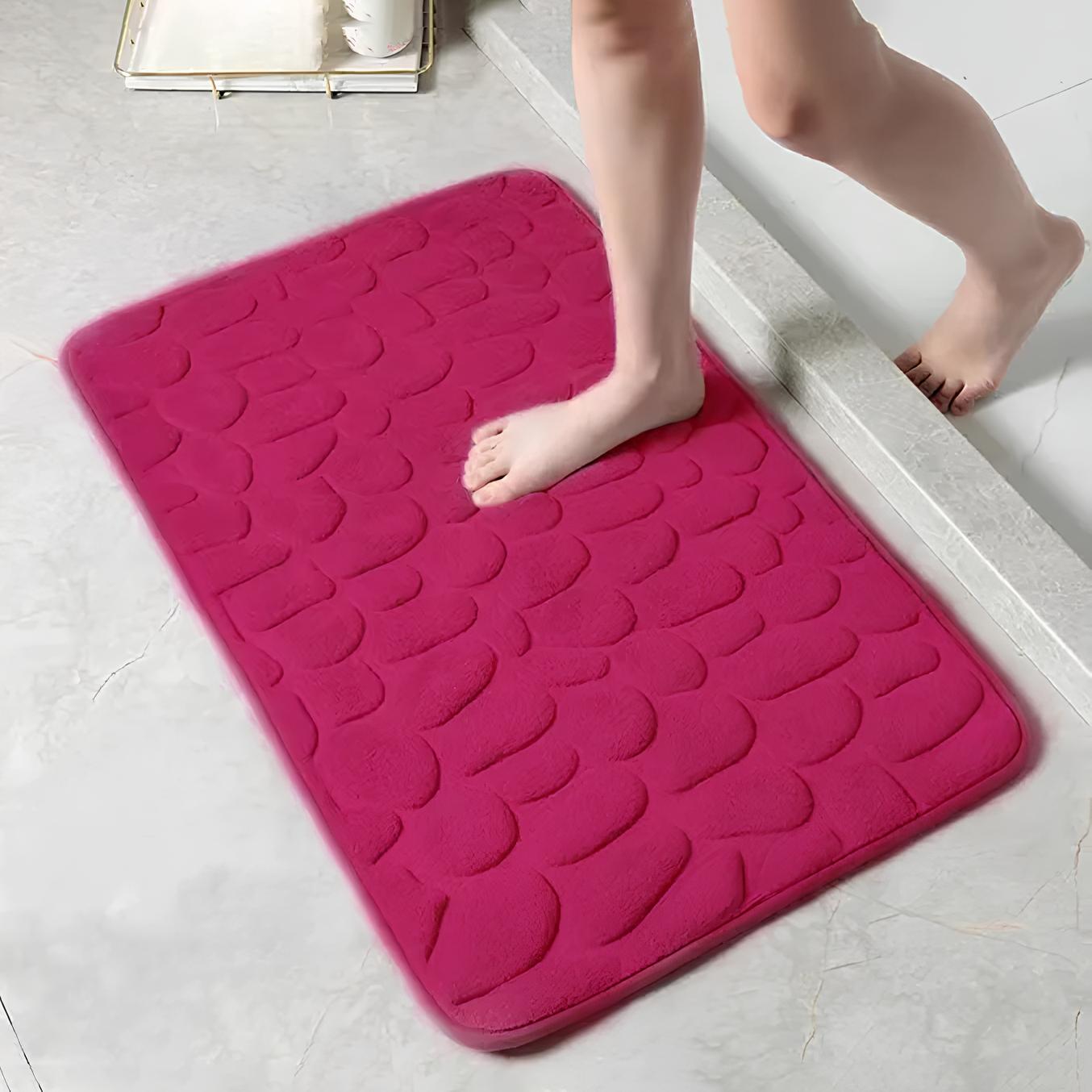 Cobblestone Embossed Non-Slip Bathroom Mat – Stylish, Safe, and Available in Multiple Colors - Homevalley.co.uk