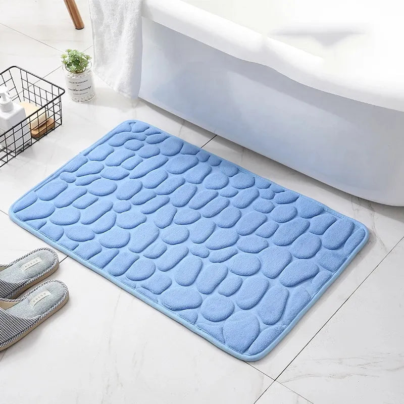 Cobblestone Embossed Non-Slip Bathroom Mat – Stylish, Safe, and Available in Multiple Colors - Homevalley.co.uk