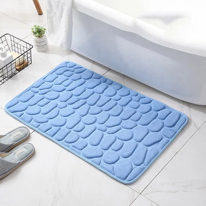Cobblestone Embossed Non-Slip Bathroom Mat – Stylish, Safe, and Available in Multiple Colors - Homevalley.co.uk