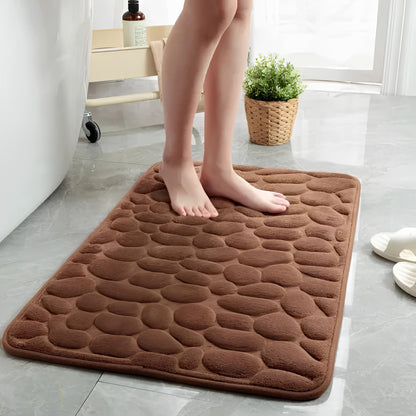Cobblestone Embossed Non-Slip Bathroom Mat – Stylish, Safe, and Available in Multiple Colors - Homevalley.co.uk