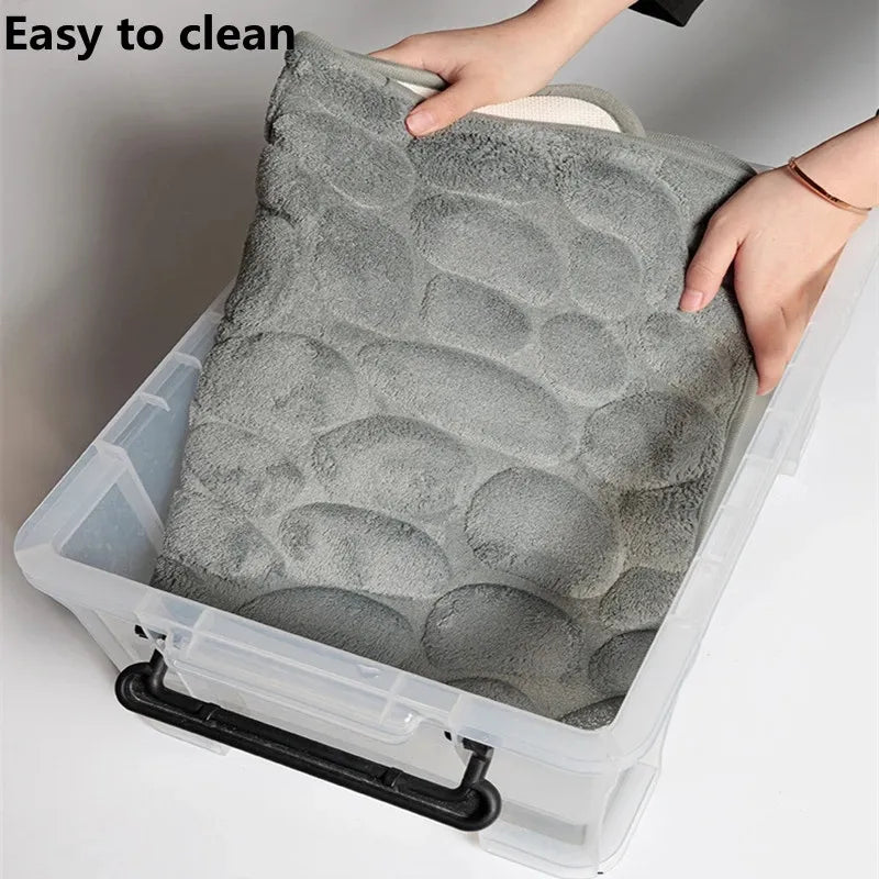 Cobblestone Embossed Non-Slip Bathroom Mat – Stylish, Safe, and Available in Multiple Colors - Homevalley.co.uk