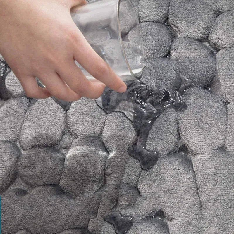 Cobblestone Embossed Non-Slip Bathroom Mat – Stylish, Safe, and Available in Multiple Colors - Homevalley.co.uk