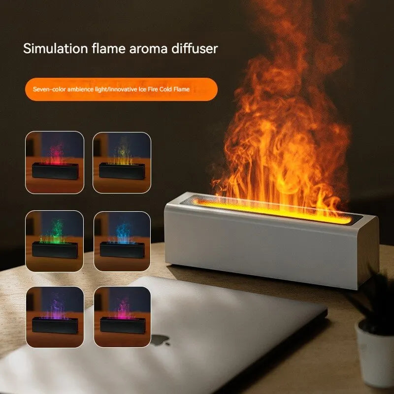 Colorful Flame Simulation Diffuser USB Plug-in Fragrance Dehumidifier - Homevalley.co.uk