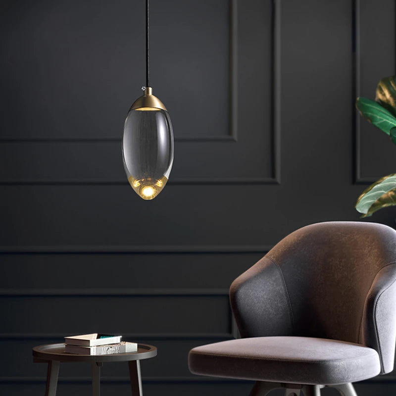 Copper and Crystal Nordic Ceiling Pendant - Homevalley.co.uk