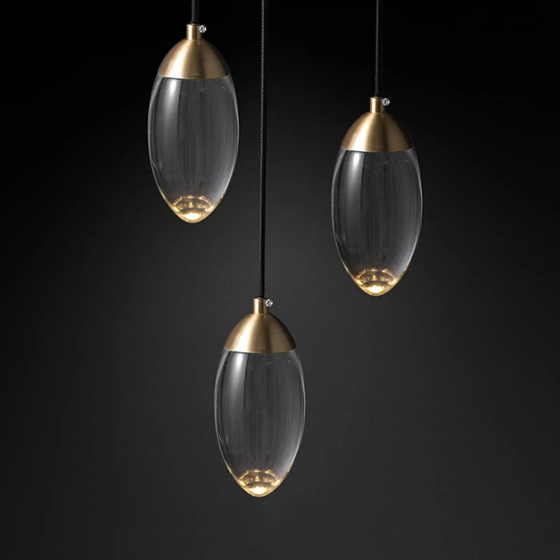 Copper and Crystal Nordic Ceiling Pendant - Homevalley.co.uk