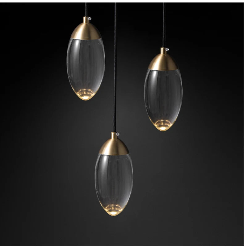 Copper and Crystal Nordic Ceiling Pendant - Homevalley.co.uk