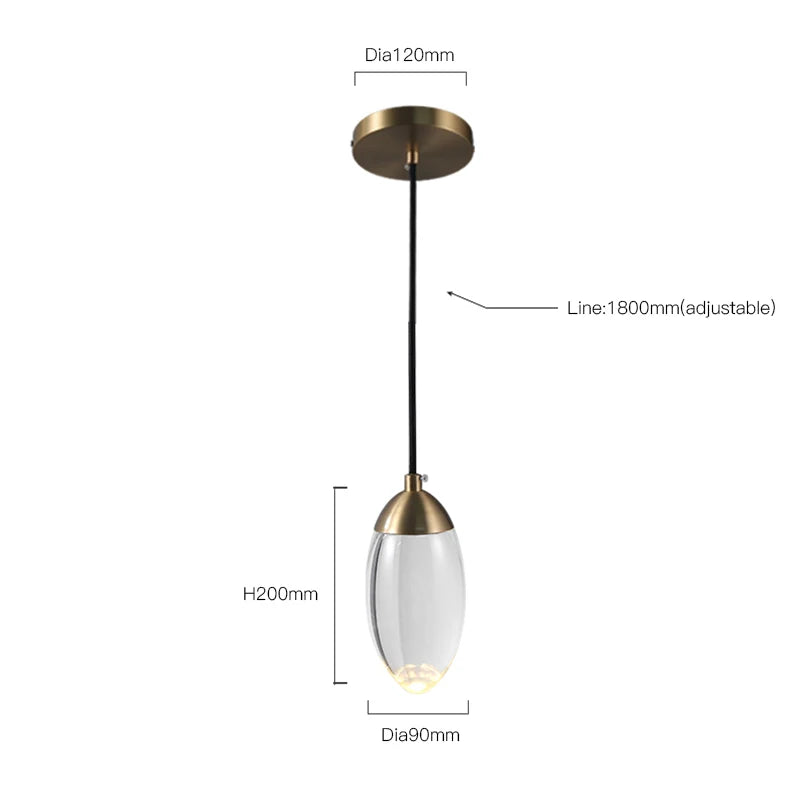 Copper and Crystal Nordic Ceiling Pendant - Homevalley.co.uk