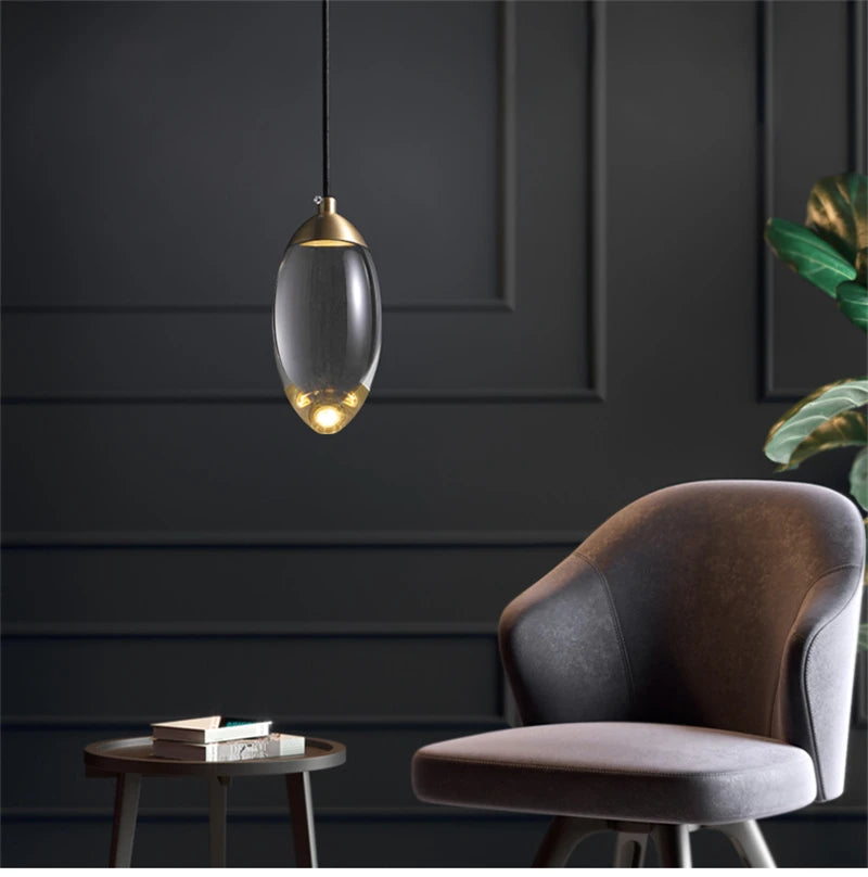 Copper and Crystal Nordic Ceiling Pendant - Homevalley.co.uk